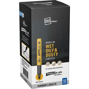 Avery Chisel Permanent Markers, Black - Pack of 12