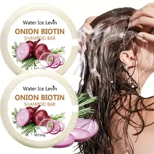 Water Ice Levin Shampoo Bar, Moisturizing Biotin Shampoo with Refreshing Rosemary and Onion Extracts, Natural Hair Care