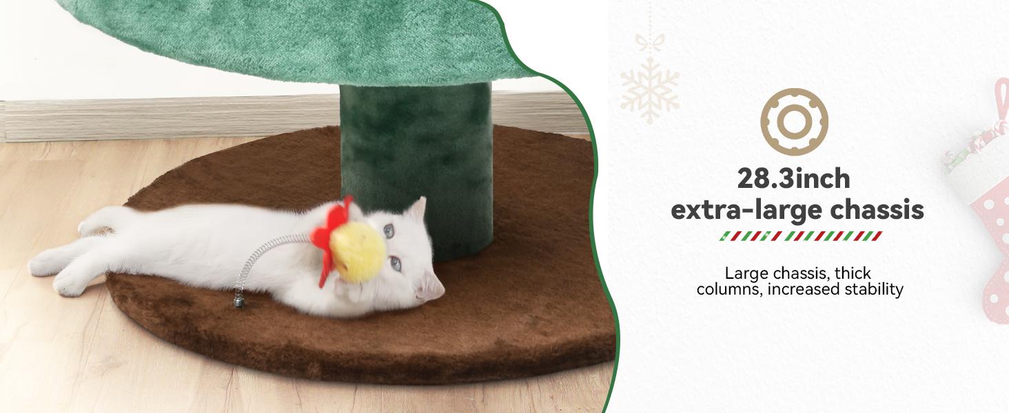 Yitahome Red Green Cat Tree with Cat Teaser Toy, Cat Tower for Indoor Cats with Cat House, Tree Design with Plush Ball for Cats