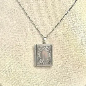 Book Shaped Locket Necklace - Multifunctional Slv Design for Men & Women, Durable Material, Perfect for Special Occasions