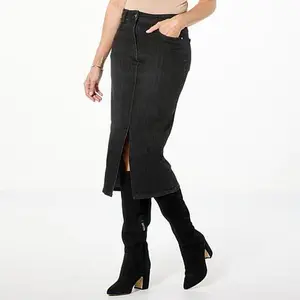 Curations x Nicole Hickl Stretch Denim Pencil Skirt