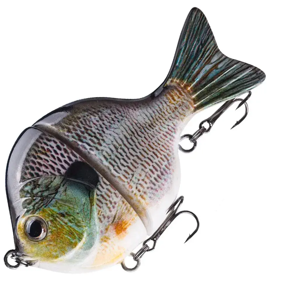 Hard Body Glide Bait, Single-Jointed Photorealistic Sunfish Lure for Bass & Pike, 9cm 34.5g Slow Sinking with Lethal Side-to-Side Gliding Motion for Clearwater, Bass Fishing Lures, Photorealism, Deep Weed Beds, High-Impact Strikes, High-Strength Component