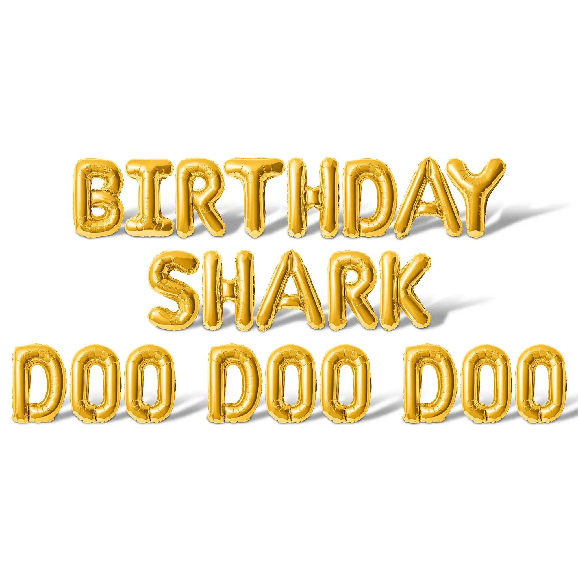 Letter Balloons - BIRTHDAY SHARK DOO DOO DOO 16" Inch Alphabet Letters Foil Mylar Balloon Birthday Party Banner