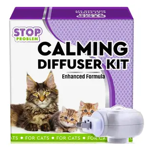 Beloved Pets Cat Calming Diffuser Kit Enhanced Formula for Feline Anti Anxiety Stress Relief with Full Spectrum Pheromones Plug-in Oil Scented Aroma for Cats Wall Fragrance Perfume