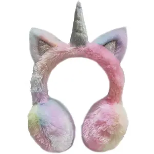 P-GCS018    Girls Earmuffs Boys Knitted Earmuffs in Plush Adjustable Padded Winter Ear Warmers for Toddlers Boys Girls