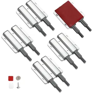 Double Push to Open Door Latch, 5 Pack  Push Latches, Adhesive Heavy Duty Touch Latch Hardware for Push to Open,  Catch for Cabinet Drawer Wardrobe Kitchen Door
