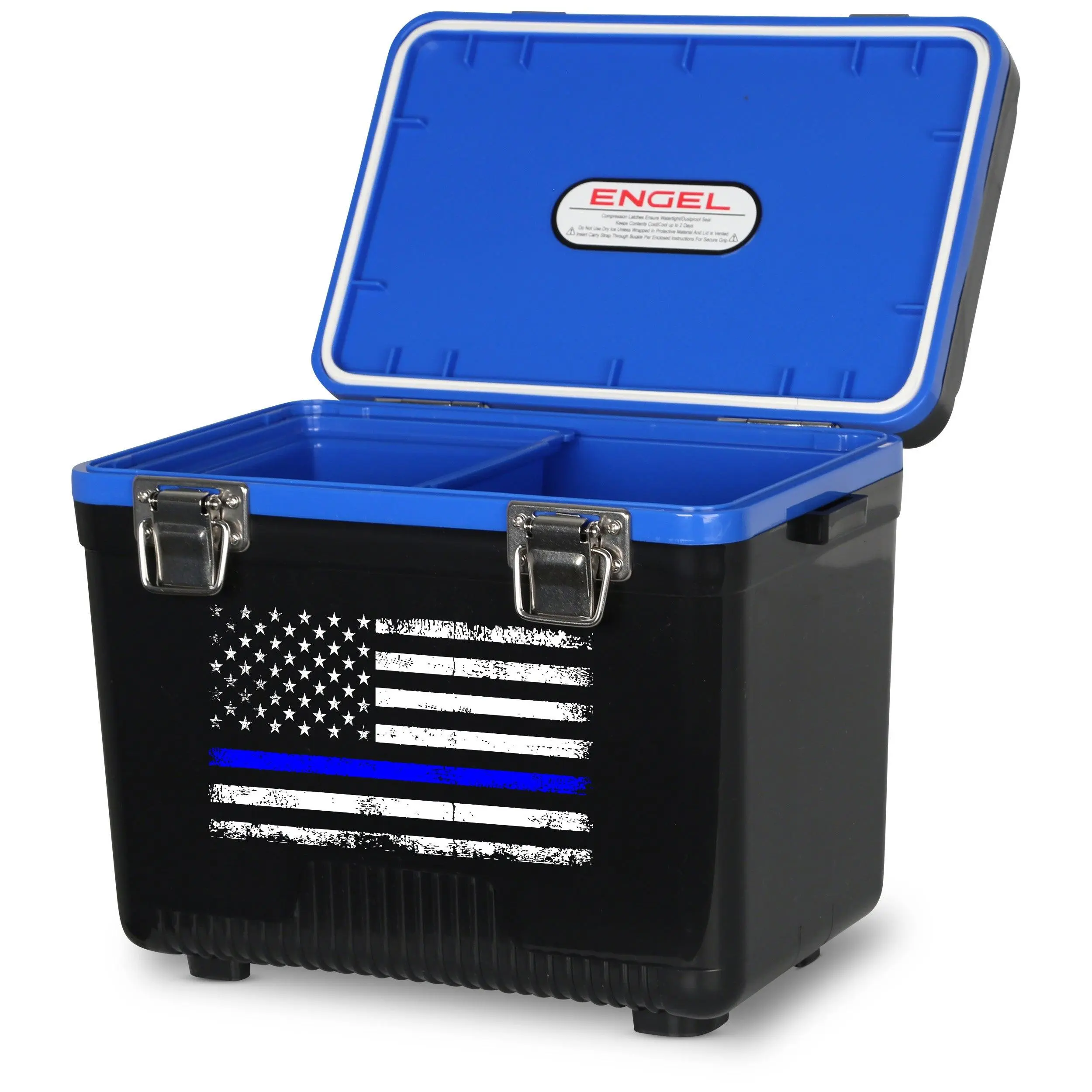 ENGEL COOLERS 7.5 Qt Thin Blue Line Lunch Box / Drybox Cooler ENGEL COOLERS 7.5 Qt Thin Blue Line Lunch Box / Drybox Cooler