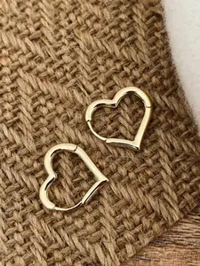 Heart Shaped Hoop Earrings, Statement Earrings, Fashionable Earrings, Dainty Fashion Jewelry for Women & Girls, Trendy All-match & Exquisite Jewelry for Birthday Gift