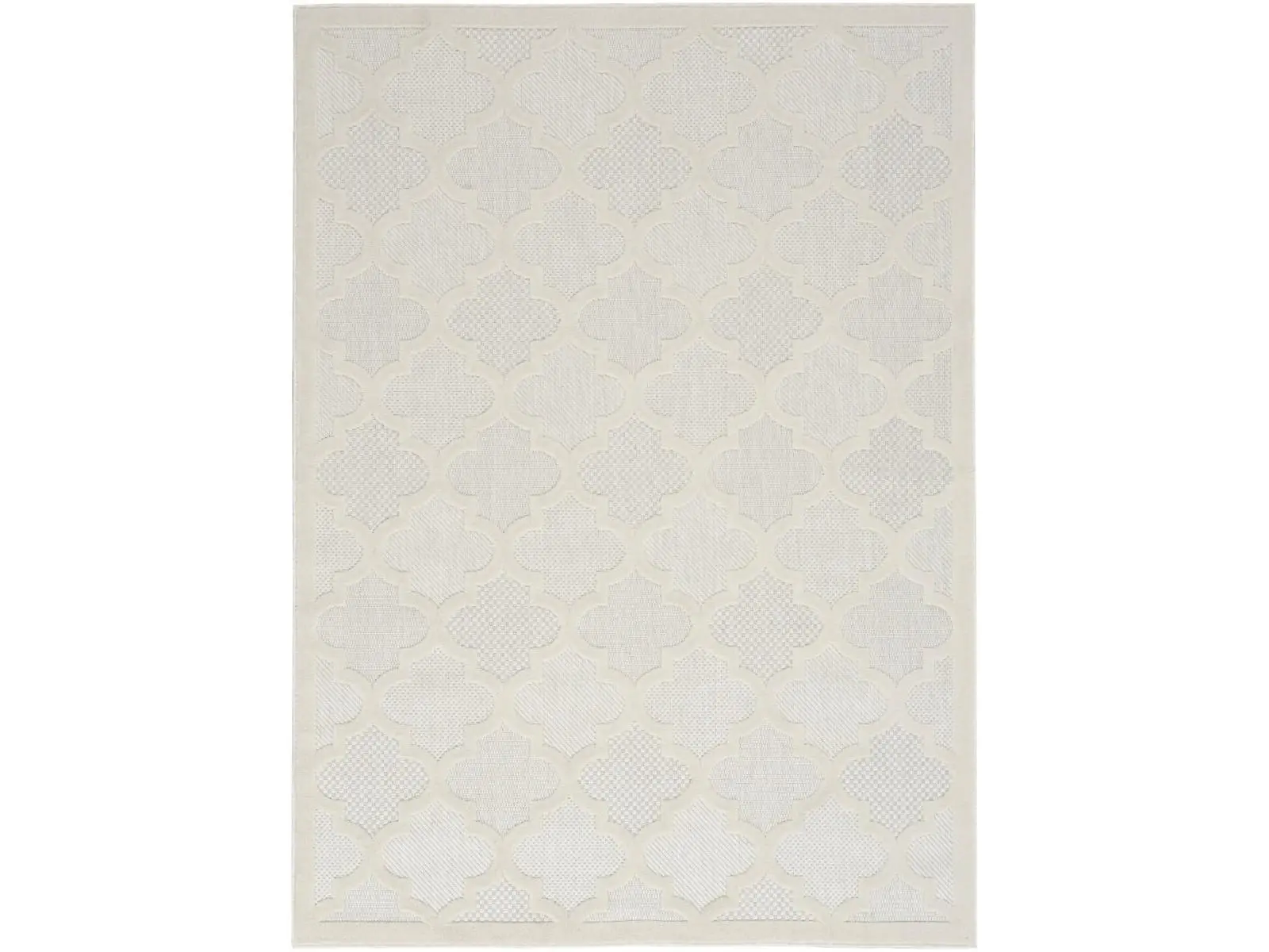 212 MAIN Cream Geometric Design Rug (6 x 9 ft) - Water-Resistant, Contemporary, Neutral Tones, Indoor/Outdoor Flatweave Household Textile, Durable, Low-Shed Construction, No Assembly Needed
