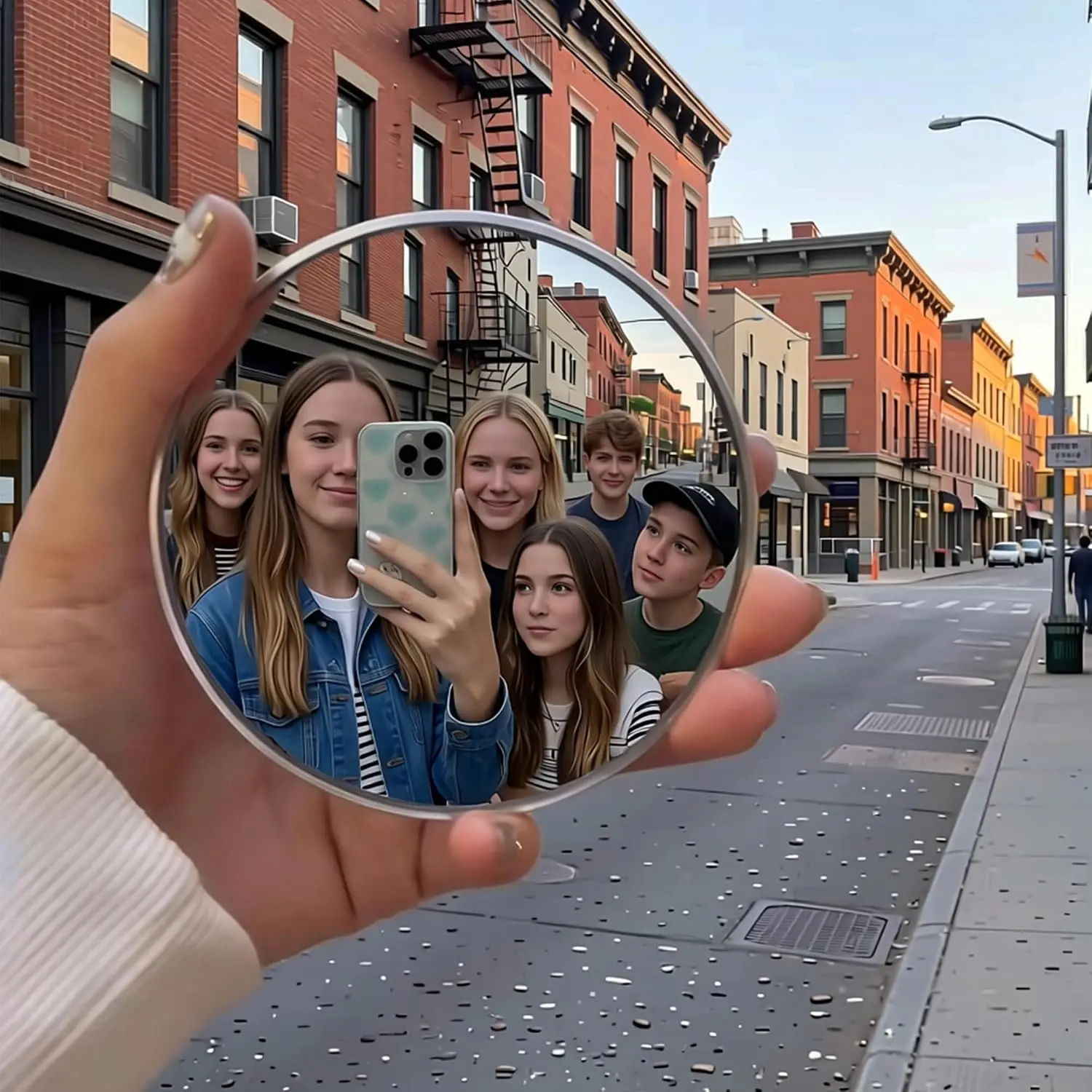 Portable 3.74in Convex Round Mirror for Phone - Shatterproof ABS Glass Shell, Wide Angle, Selfie-Ready Without Selfie Stick, Travel Must-Have Mobile Phone Accessory,Cellphone