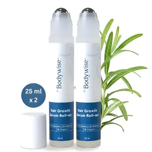 2 Packs Flash Sale Be Bodywise Advanced Hair Growth Roll-On Serum 25ml with 3% Rosemary 2% Aminexil 3% Redensyl 2% Anagain Paraben & Sulphate Free Non-Oily Mess-Free