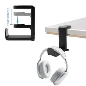 Rotating Headphone Stand with Adjustable and Swivel Arm Clip, Universal Desktop Stand for Headsets, Space-saving design, suitable for gamers