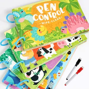 Early Childhood Pen Control Training Cards, Alphabet Number Writing Practice Workbook, Coloring Book for School and Home Use