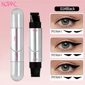 Rotating Double-Ended Eyeliner Stamp Pen with 3 Wing Shape Options, Dual Left & Right Design for Instant Symmetrical Cat Eye, Easy One-Step Winged Makeup Tool