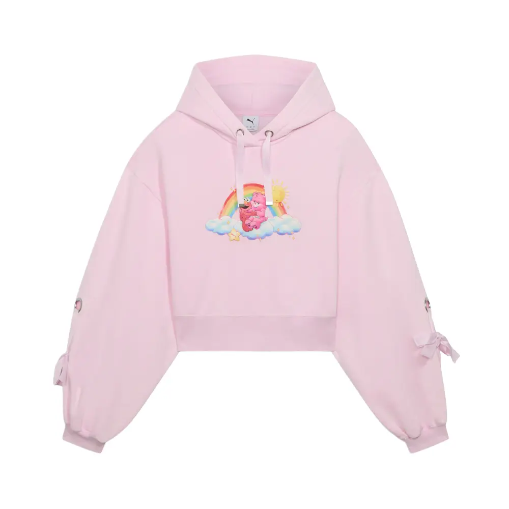 PUMA Womens Care Bears X Sesame Street Relaxed Fleece Hoodie Casual Outerwear Casual - Pink