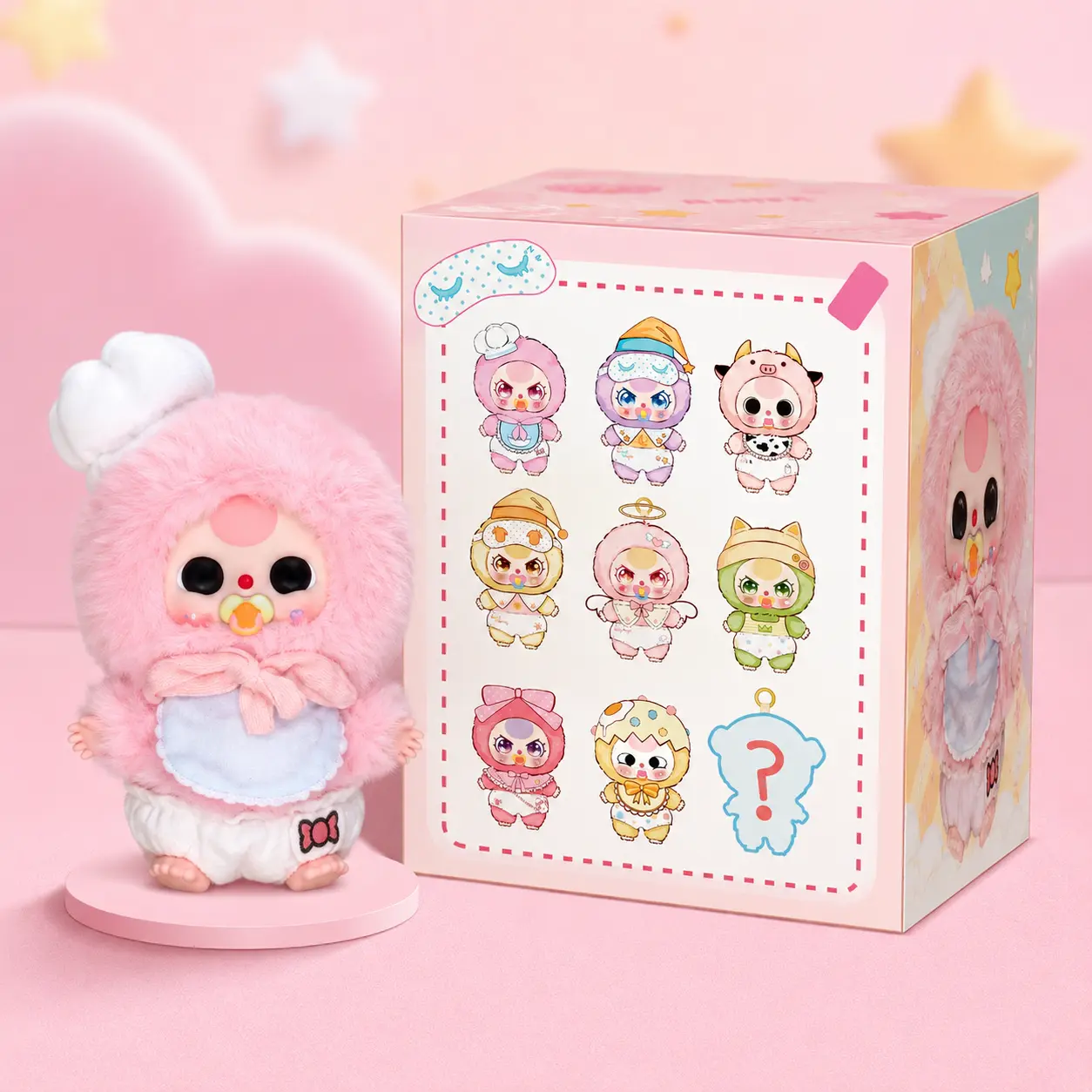 Baby three Goodie Baby Series Cute Collectible Plush Toy, Kawaii Designer Doll, Soft Stuffed Character Figure for Room Decor and Birthday Gift