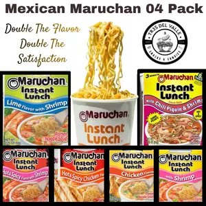Maruchan Instant Lunch Variety 4-Pack Mexican Flavors Lime Chili Piquin Chicken & Shrimp Tasty Variety Pack for Quick Meals