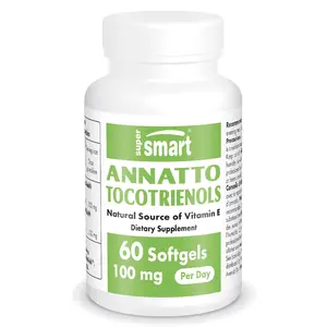 SUPERSMART - Annatto Tocotrienols 100 mg Per Day - Antioxidant Supplement - Regulate Fat in The Blood - Natural Active Form of Vitamin E | Non-GMO & Gluten Free - 60 softgels