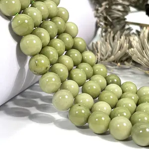 Natural Super Agate Stone Matcha Alashan Agate  Gemstone Smooth Round Loose Beads For DIY Jewelry Making Desig Handmade Crafts Bracelet, Necklace, Earrings AAA Quality 15.5 Inches Long, Semi Precious Stone, Spacer beads