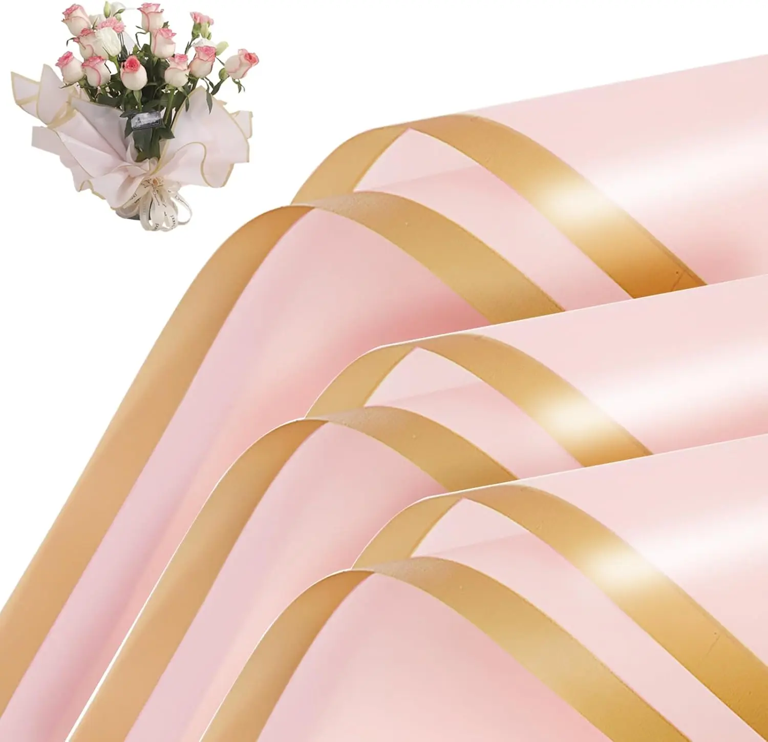 20 Sheets Flower Wrapping Paper -  Floral Bouquet Wrapping Paper, DIY Craft Packaging, Florist Supplies Packaging for Wedding Birthday , 22.8x22.8 inch ()