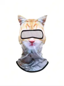3pcs/2pcs/1pc 3D Animal Print Full Face Mask, Breathable Face Cover, Outdoor Funny Sports Balaclava, Suitable for Daily Wear, Travel & Hiking