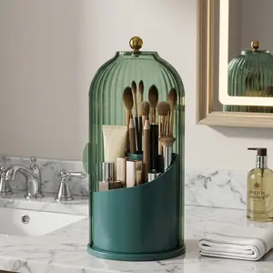 Dustproof Toothbrush Holder with Cover – 3-Slot Rotating Organizer for  Toothbrush & Toothpaste, Bathroom Counter Storage, Gift for Him/Her