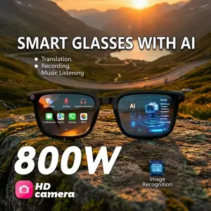 AI Smart Glasses 8MP Camera – HD Video Recording with Audio, AI Object Recognition,  Real-Time Translation, Music Playback, Wireless Calls & Touch Control – Smart Glasses for Travel, Work & Outdoor
