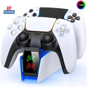 ESYWEN Controller Charging Station For PlayStation 5 Dual Fast Charger LED Indicator Charging Stand Docking Station For PS5 Gamepad