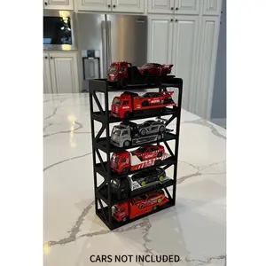 Hotwheel Team Transport 6 Car Display Stand w Hidden Wall Mounting Hole Industrial Design Hanging Shelf Storage Diorama Diecast Model Car 1/64 1:64 Organiser Hangable Racks