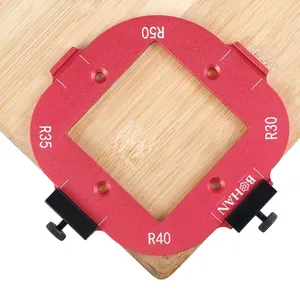 Round Corner Radius Template Metal Woodworking Rounded Corner Router Template Portable Corner Radius Positioning Jig Precise Radius Jig Router Template R30 R35 R40 R50 for DIY