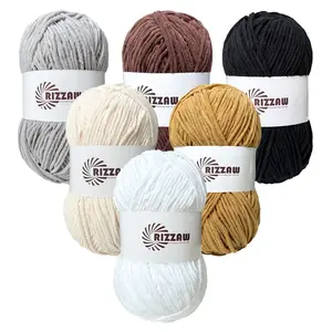 6pcs Matte Chenille Yarn, 100% Polyester, Diameter 2mm, Ideal for Crochet Hats, Scarves, Clothes, Handbags DIY Crafts