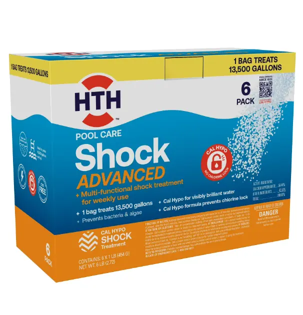 HTH Pool Care Shock Advanced — Granules, 6 Pack (6 lb total) — Pool Shock Treatment for Weekly Pool Sanitizing