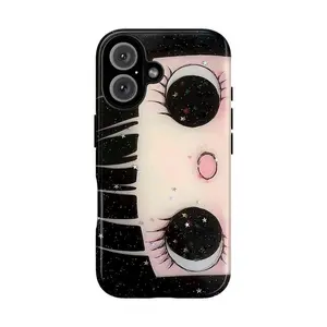 [Magnetic Design]Dreamy INS Glittering Big Eyes Comic Girl Smartphone Case, Rubber Shell Cover Accessory for iPhone 17 Pro Max, 16, 15, 14, 13, 12, 11 |     Gift for Her