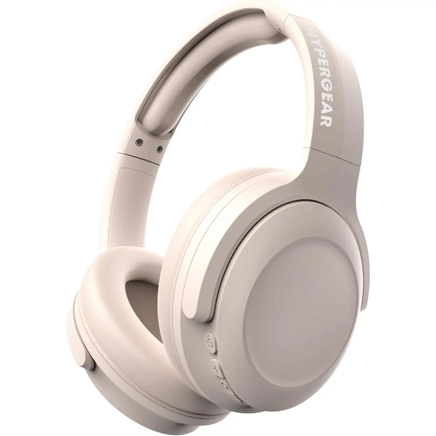 HyperGear Foldable Over-Ear Headphones - Wireless Bluetooth Headphones with Active Noise Cancelling, HD Audio & Deep Bass, Bone