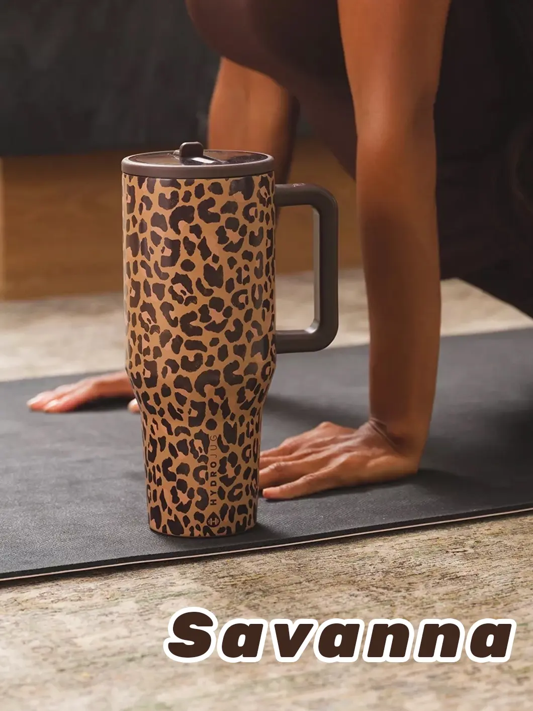 HYDROJUG Traveler Tumbler 40oz Savanna Leopard Print Pattern Of
