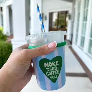 "More Iced Coffee Plz!" Iced Coffee Coozie / Matcha Coozie / Drink Sleeve / Koozies