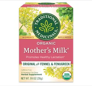 Traditional Medicinals Organic, Mother's Milk Tea - Supports Breastfeeding & Lactation with Fennel and Fenugreek - Kosher, Non-GMO, Caffeine-Free, Compostable - 16 Tea Bags