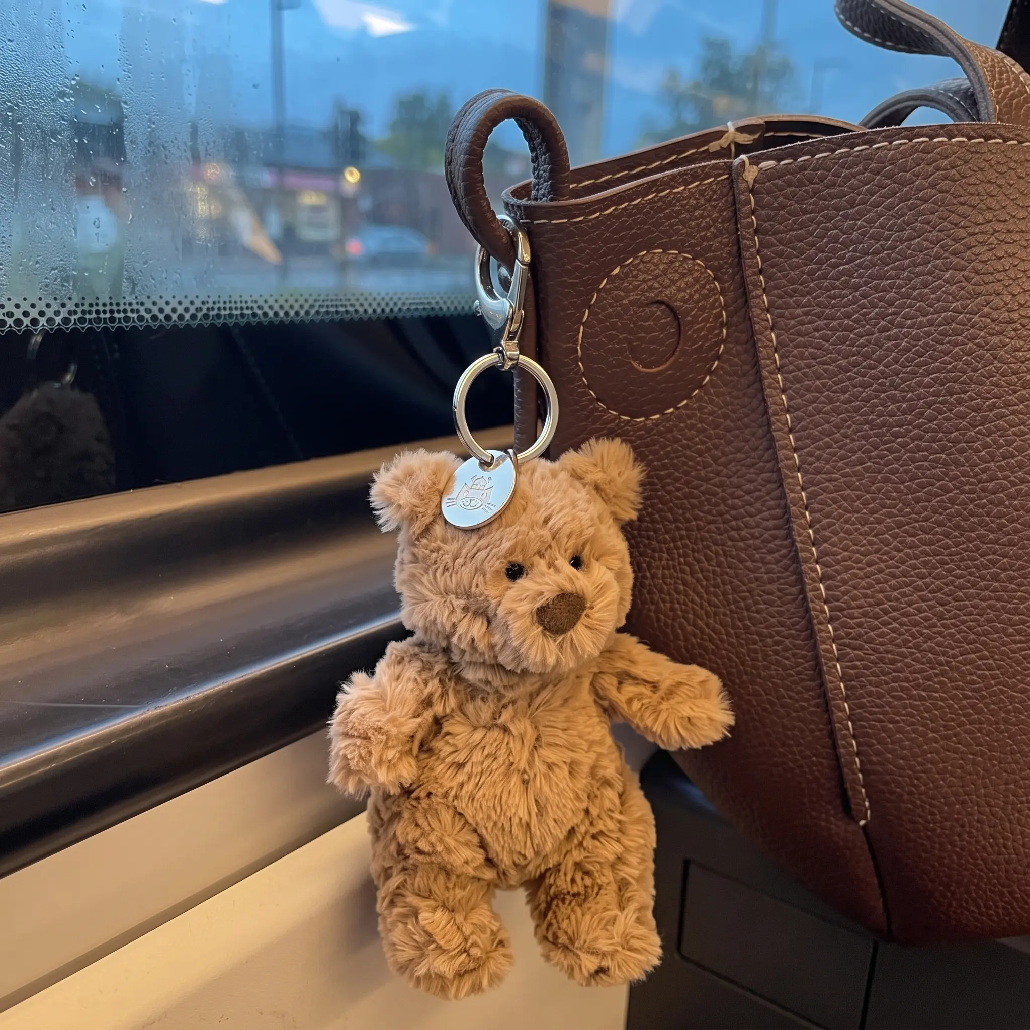 Jellycat  Bartholomew Bear Plush Bag Charm, Plush Keychain, Cute Soft Bag Accessory Dangle, Fantasy Gift for Her, Bag Charm