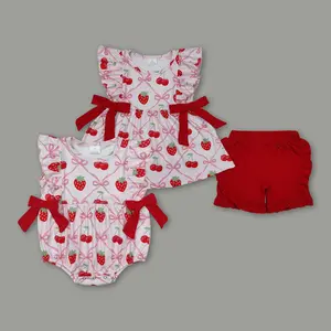 Girl Summer Strawberry outfit Summer Matching Clothes