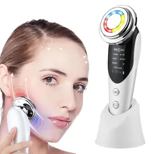 7 in 1 Heated Facial Massager for Lifting & Firming Skin, LED Light Vibration Facial Beauty Instrument, Personal Care Appliances for Women