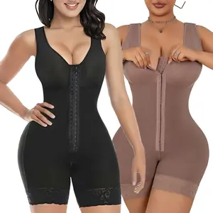 NO BRANDE Women's Colombian Faja Body Shaper - High-Waisted Fitted Belly-Hiding Shapewear Bodysuit, Smooth Compression Tummy Control, Butt Lifter, Sexy Slip with Zipper Crotch, Detachable Shoulder Straps, Minimalist Comfort