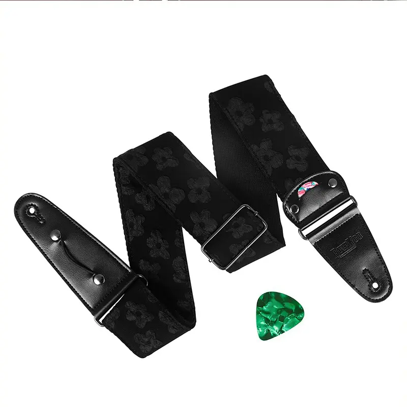 Adjustable Length Electric Guitar Strap with Wide Cut 3D Print Design, Personalized Fit, Comfortable Crossbody Shoulder Strap for Bass Guitars, Guitar Player, Durable Musical Instrument Accessory