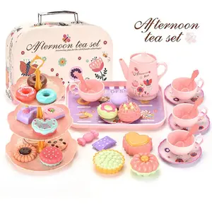 Afternoon Tea Dessert Set 42 Pieces, Realistic Party Cakes and Pastries for Girls, Interactive Tea Playset for Kids, Pretend Cooking Set, Play Food, Play Kitchen Accessories, Perfect Christmas and Birthday Gift