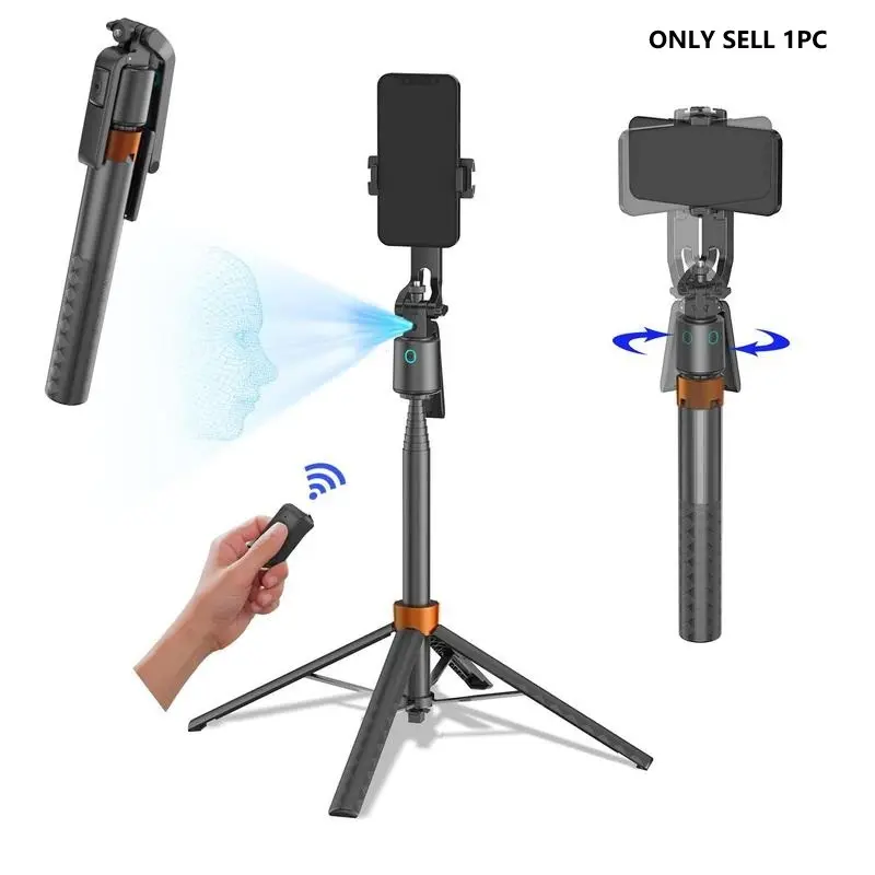 360 Degree Rotating Selfie Stick Tripod, Rechargeable Smart Face Tracking Tripod, Automatic Face Tracking Phone Stand, Vlog Live Streaming Photography Equipment, Selfie Accessories