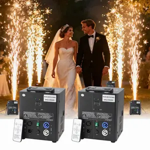 2PCS 650W Cold Spark Machine with 6×200g Powders, 3-5m Adjustable Spark Height, DMX & Remote Control for Wedding Party DJ Performance Events festive gift