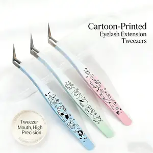 High-precision Angled one Tweezers with Adorable Cow Design Perfect for Planner Sticker and DIY Use 2nd Generation Packaging Upgraded