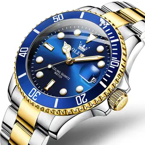 OLEVS Watches for Men Luxury Classic Dress Analog Mens Wristwatch Two Tone Stainless Steel Band Date Waterproof Luminous Adult Reloj Para Hombre, Gifts for Men