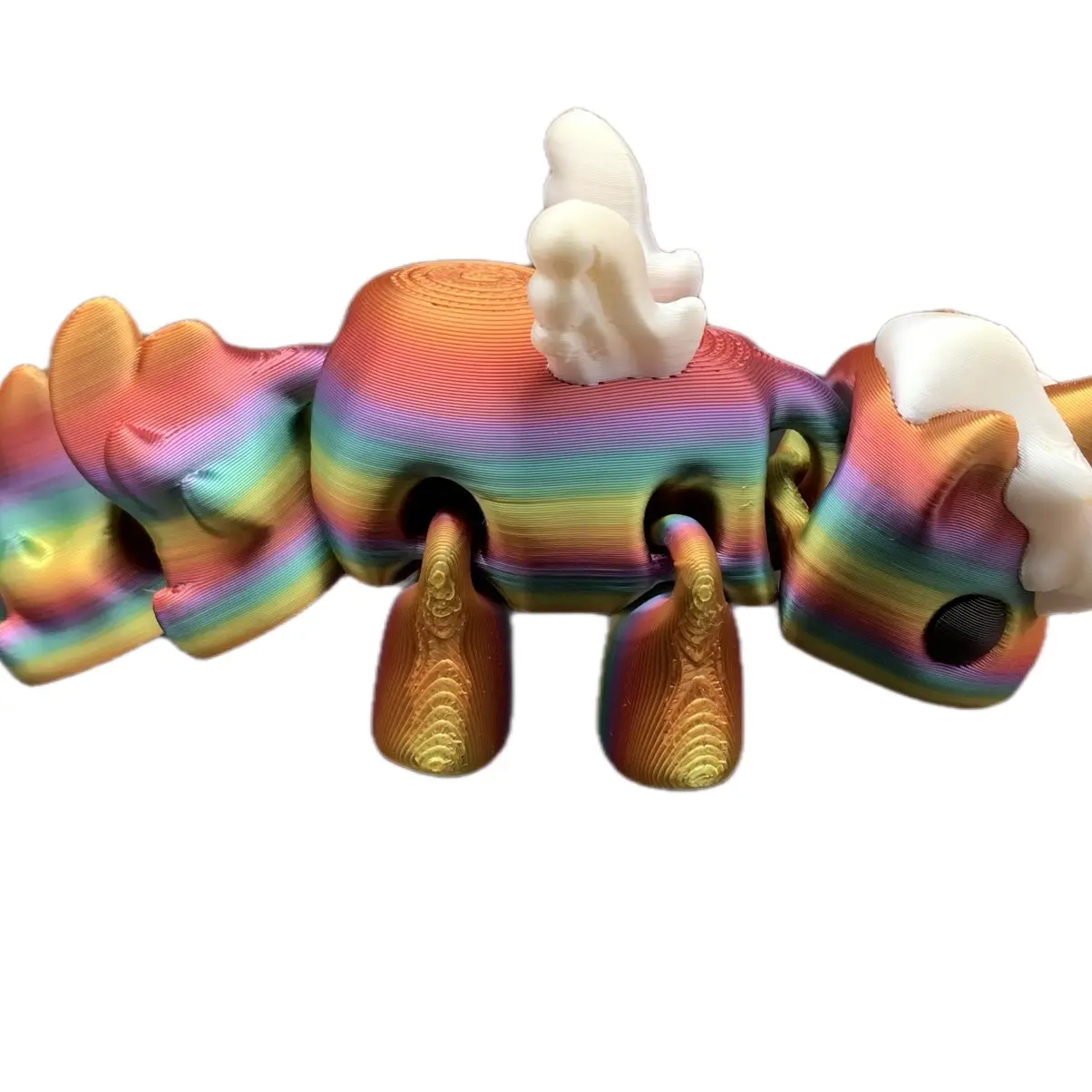 3D Printed Articulating Rainbow Unicorn Decoration