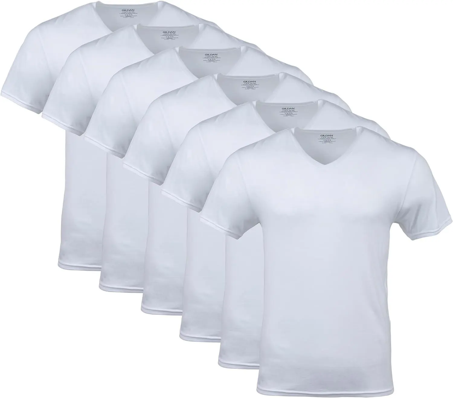 Gildan Men'S V-Neck T-Shirts, Multipack, Style G1103 Cotton Menswear Top Breathable