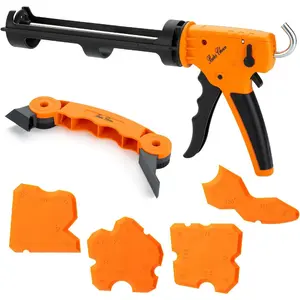 Caulking Gun Kit, 10:1 Thrust Ratio, 3 in 1 No Drip Caulk Gun, Hand Caulking Guns, Silicone Caulking Gun Tool